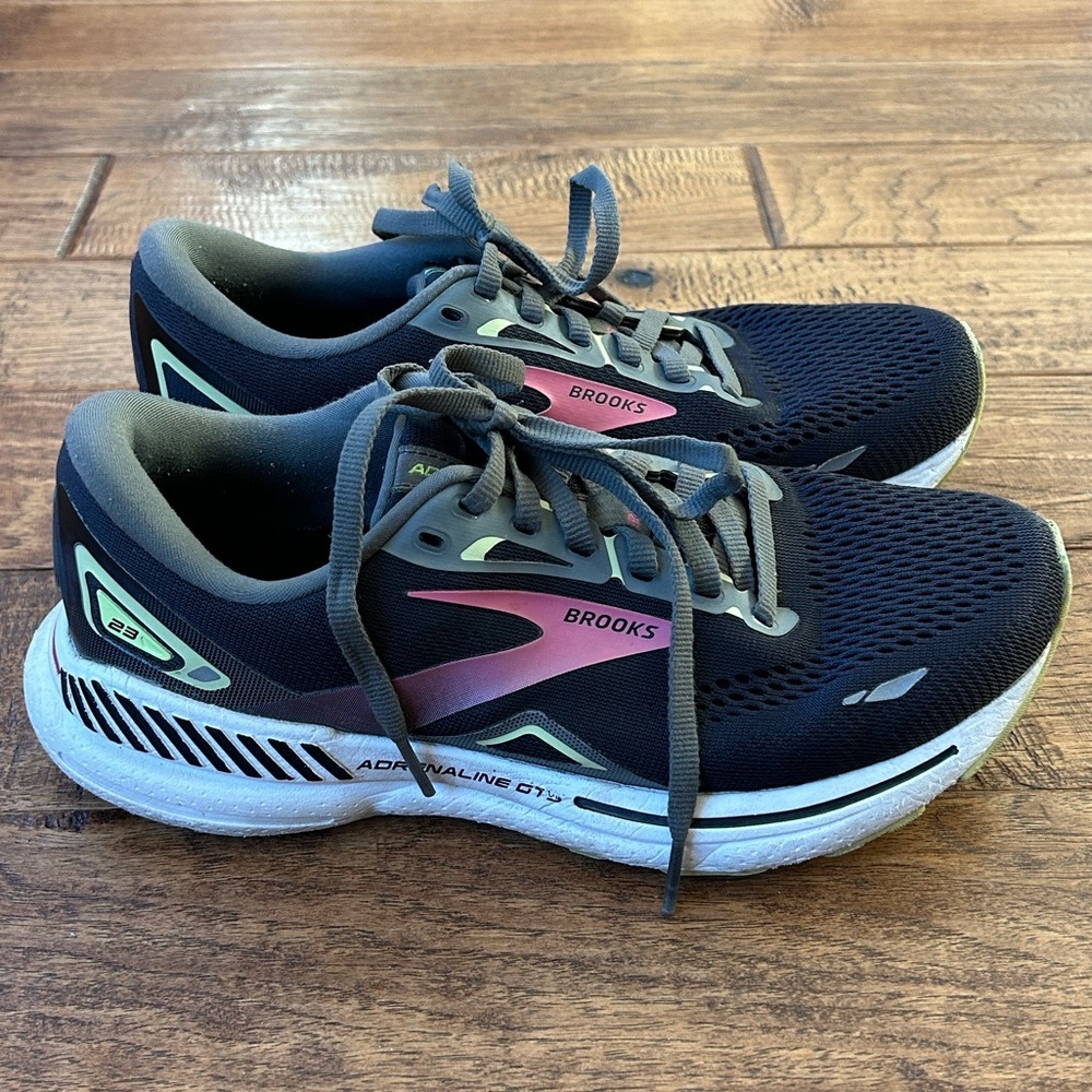 Brooks Adrenaline GTS 23 Cushioned Road Running Shoes Black Gunmetal Size 7.5 - Picture 10 of 10